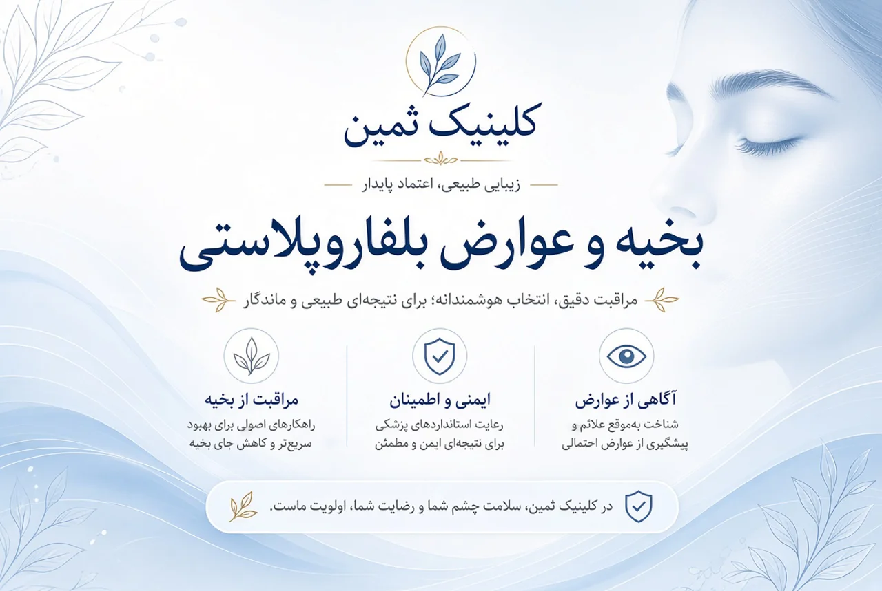 بخیه و عوارض بلفاروپلاستی | کلینیک ثمین